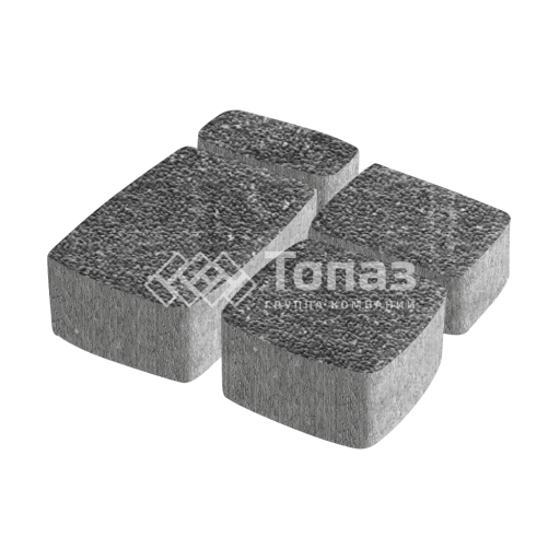 Тротуарная плитка Классико, аляска черная с гранитной крошкой, 4 см