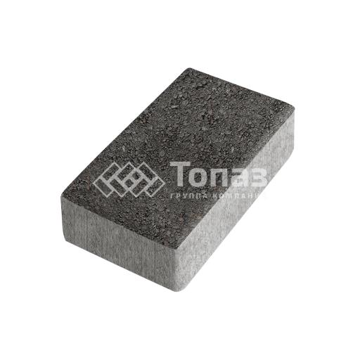 Тротуарная плитка Брусчатка, джафар черный, 10 см