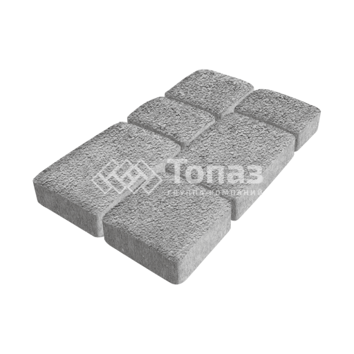 Тротуарная плитка Брук, серо-белая на камне, 4 см