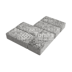 Тротуарная плитка 200х100х60, аляска белая на камне