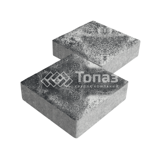 Тротуарная плитка Квадрат 200х200х60, черно-белая