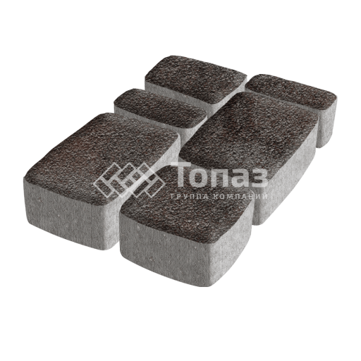 Тротуарная плитка Классико, мокко на камне, 6 см