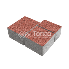 Тротуарная плитка Лэндхаус, красная с мраморной крошкой, 6 см