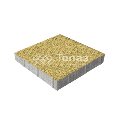 Тротуарная плитка Квадрат 400х400х60, желтая с гранитной крошкой