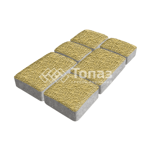 Тротуарная плитка Брук, желтая с мраморной крошкой, 6 см