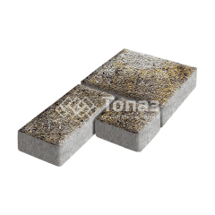 Тротуарная плитка Рубико, агат желтый с мраморной крошкой, 6 см