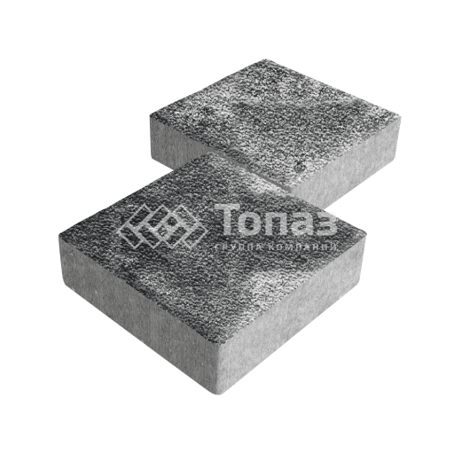 Тротуарная плитка Квадрат 200х200х60, черно-белая с мраморной крошкой