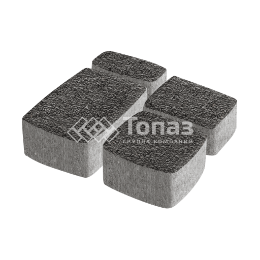 Тротуарная плитка Классико, джафар черный с гранитной крошкой, 4 см