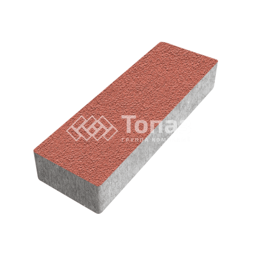 Тротуарная плитка 300х100х60, красная на камне