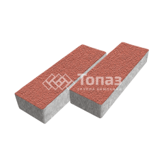 Тротуарная плитка 300х100х60, красная на камне