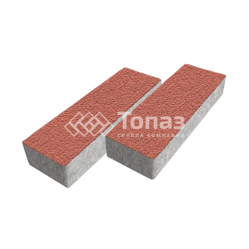 Тротуарная плитка 300х100х60, красная на камне