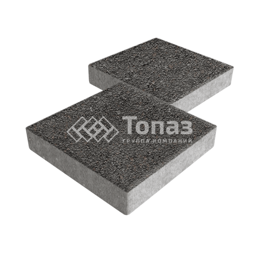 Тротуарная плитка Квадрат 300х300х60, джафар черный на камне