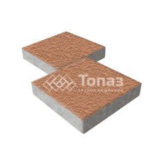 Тротуарная плитка Квадрат 400х400х60, оранжевая с гранитной крошкой