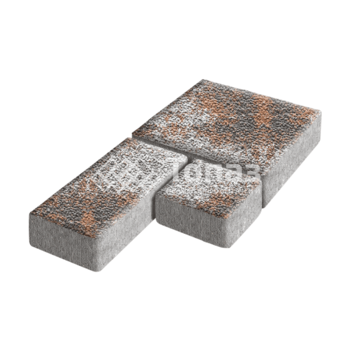 Тротуарная плитка Рубико, агат оранжевый с мраморной крошкой, 6 см