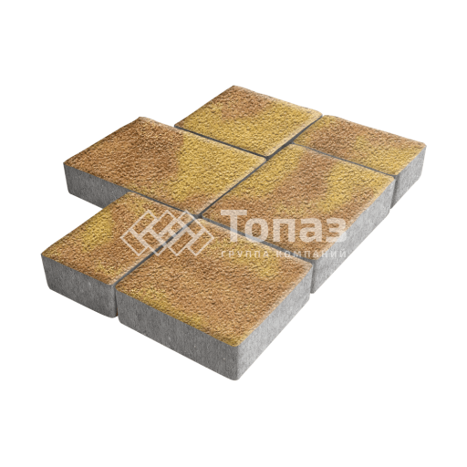 Тротуарная плитка Новый город, шафран на камне, 6 см