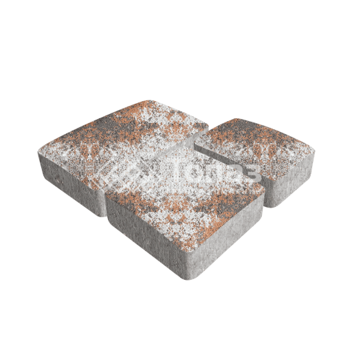 Тротуарная плитка Брук, агат оранжевый, 4 см