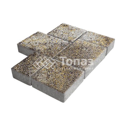 Тротуарная плитка Новый город, агат желтый с гранитной крошкой, 4 см