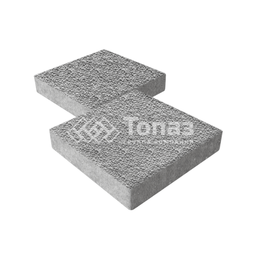 Тротуарная плитка Квадрат 400х400х60, серо-белая с мраморной крошкой