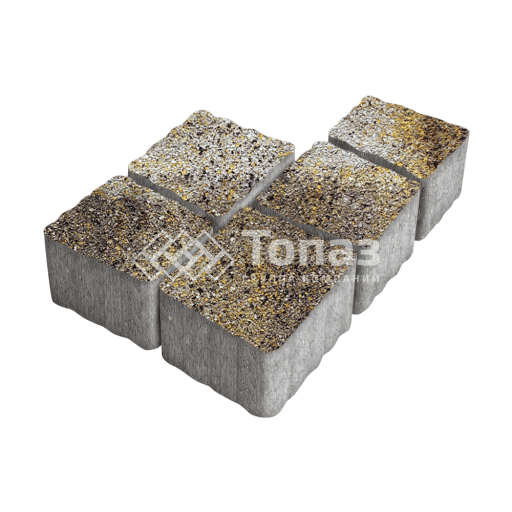 Тротуарная плитка Антик, агат желтый на камне, 4 см