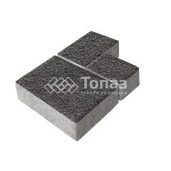 Тротуарная плитка Бергамо, джафар черный с мраморной крошкой, 6 см