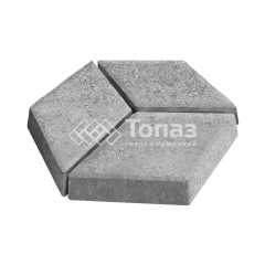 Тротуарная плитка Ромб, серо-белая, 6 см