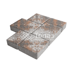 Тротуарная плитка Новый город, агат оранжевый с гранитной крошкой, 4 см