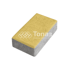 Тротуарная плитка Брусчатка, желтая, 6 см