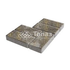 Тротуарная плитка Брусчатка, степь с мраморной крошкой, 8 см