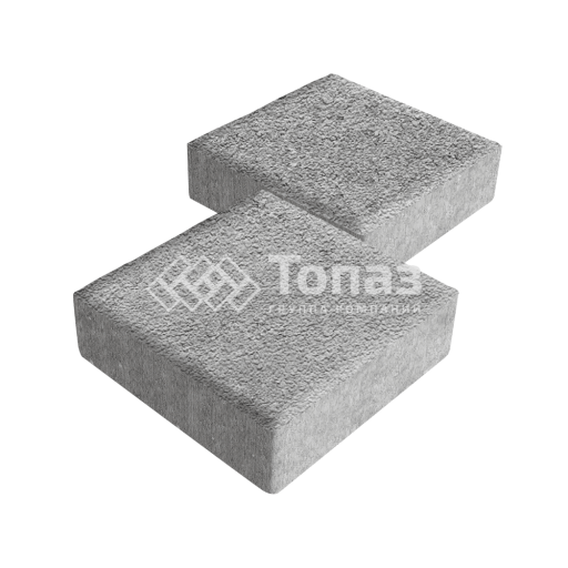 Тротуарная плитка Квадрат 200х200х60, серо-белая на камне