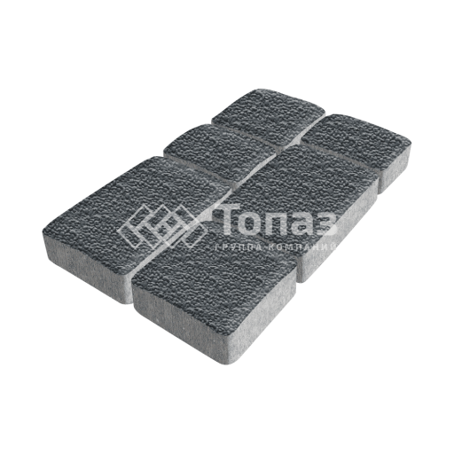 Тротуарная плитка Брук, черная с мраморной крошкой, 6 см