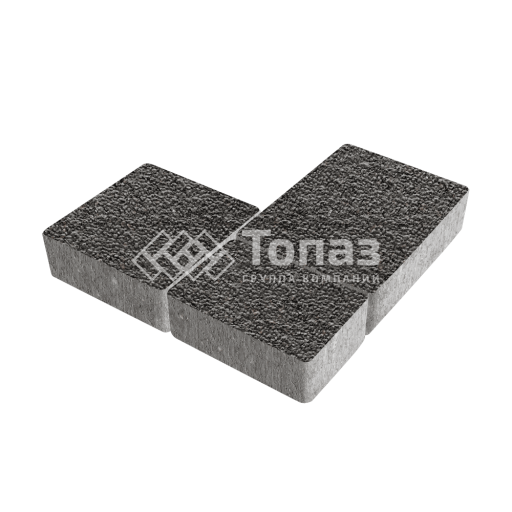 Тротуарная плитка Новый город, джафар черный с мраморной крошкой, 6 см