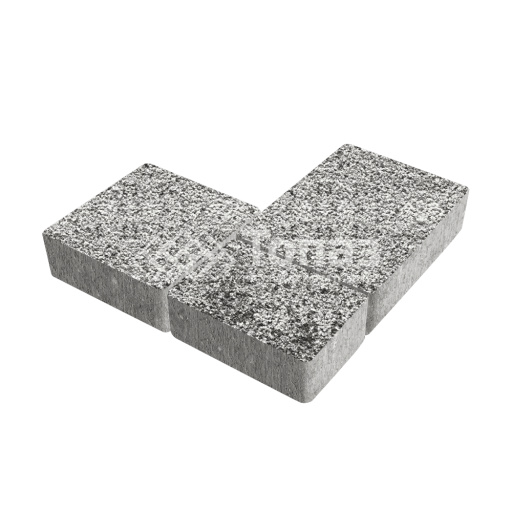 Тротуарная плитка Новый город, аляска белая с гранитной крошкой, 4 см