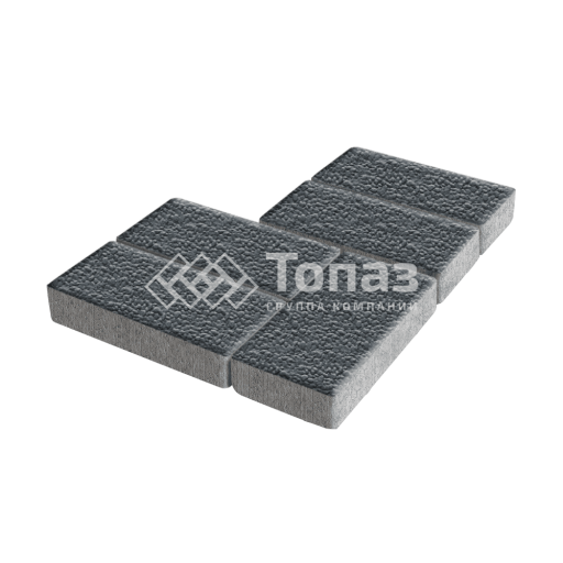 Тротуарная плитка Брусчатка, черная с гранитной крошкой, 10 см