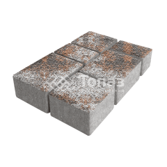 Тротуарная плитка Лэндхаус, агат оранжевый с мраморной крошкой, 6 см