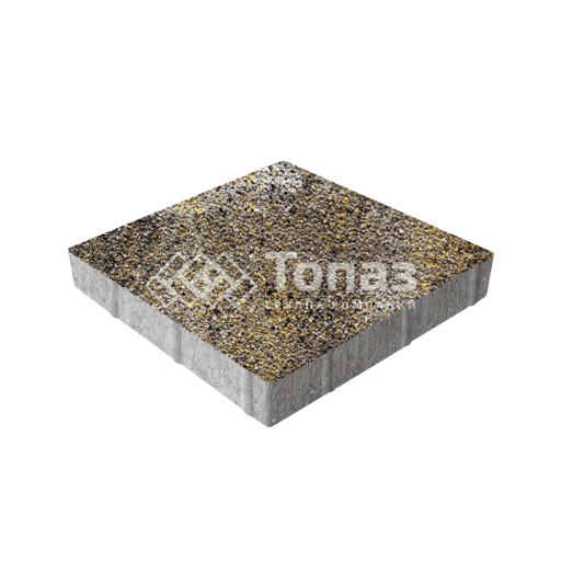 Тротуарная плитка Квадрат 400х400х60, агат желтый с гранитной крошкой