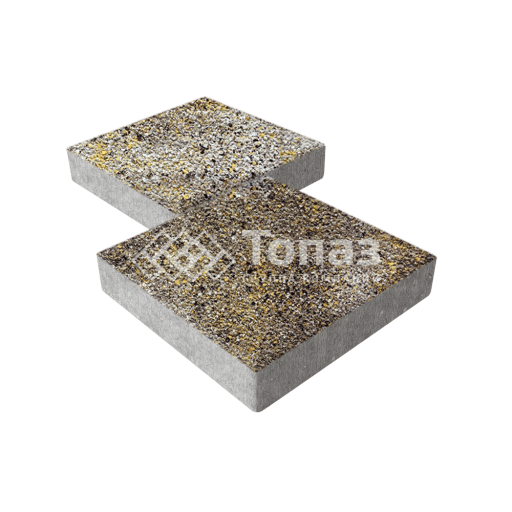 Тротуарная плитка Квадрат 400х400х60, агат желтый с гранитной крошкой