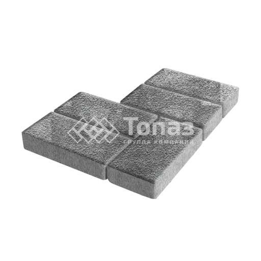 Тротуарная плитка Брусчатка, антрацит на камне, 4 см