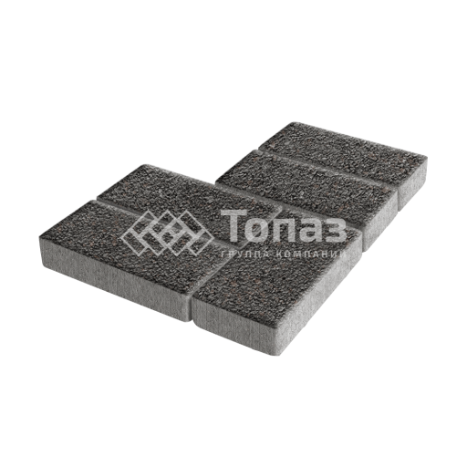 Тротуарная плитка Брусчатка, джафар черный на камне, 10 см