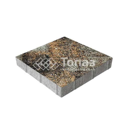Тротуарная плитка Квадрат 400х400х60, агат кофейный с гранитной крошкой
