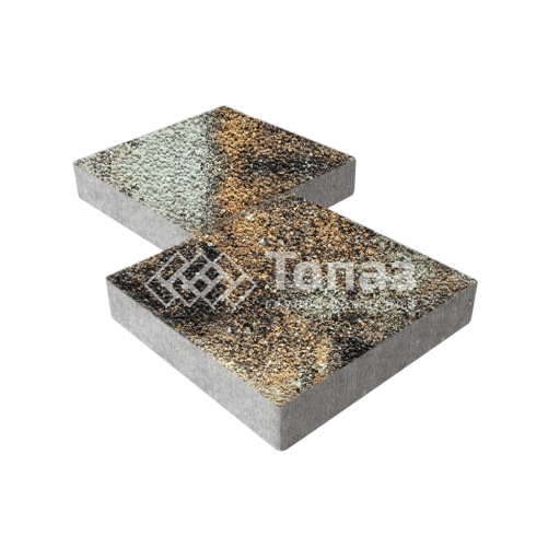 Тротуарная плитка Квадрат 400х400х60, агат кофейный с гранитной крошкой