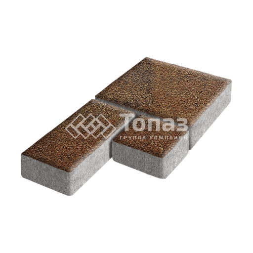 Тротуарная плитка Рубико, джафар оранжевый на камне, 4 см