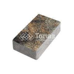 Тротуарная плитка Брусчатка, агат кофейный с мраморной крошкой, 4 см