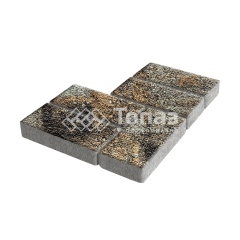 Тротуарная плитка Брусчатка, агат кофейный с мраморной крошкой, 4 см