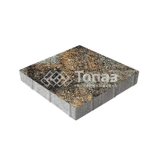 Тротуарная плитка Квадрат 400х400х60, агат кофейный с мраморной крошкой
