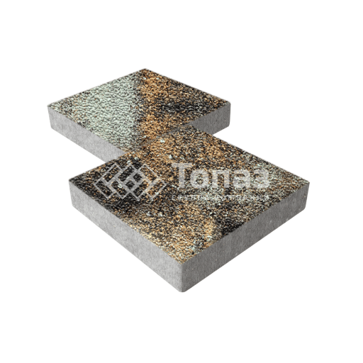 Тротуарная плитка Квадрат 400х400х60, агат кофейный с мраморной крошкой