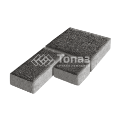 Тротуарная плитка Рубико, джафар черный на камне, 4 см