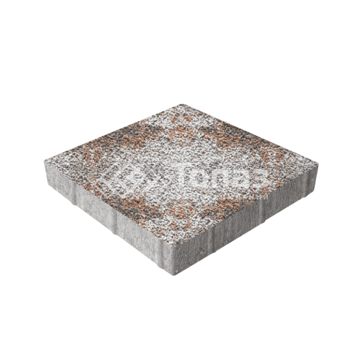Тротуарная плитка Квадрат 400х400х60, агат оранжевый с гранитной крошкой