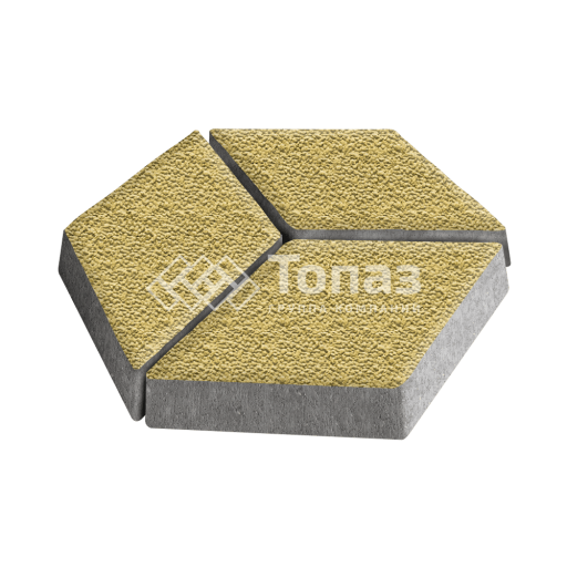 Тротуарная плитка Ромб, желтая с мраморной крошкой, 6 см