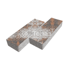 Тротуарная плитка 300х100х60, агат оранжевый на камне