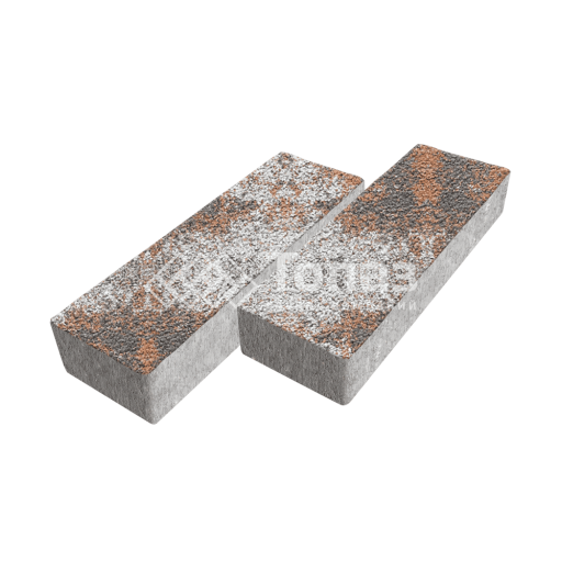 Тротуарная плитка 300х100х60, агат оранжевый на камне